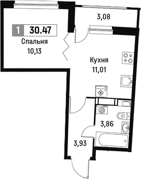 Планировка 1-комн.