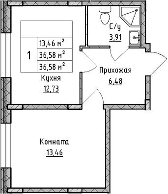 Планировка 1-комн.
