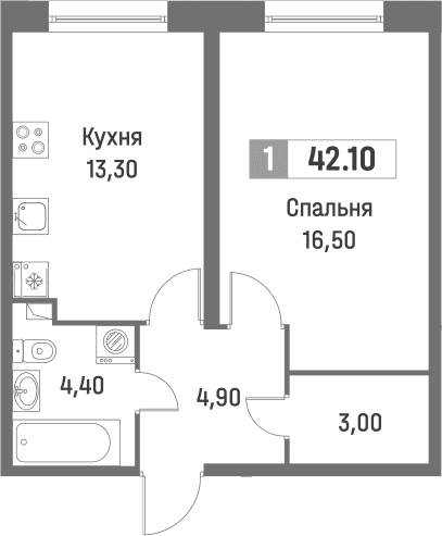 Планировка 1-комн.