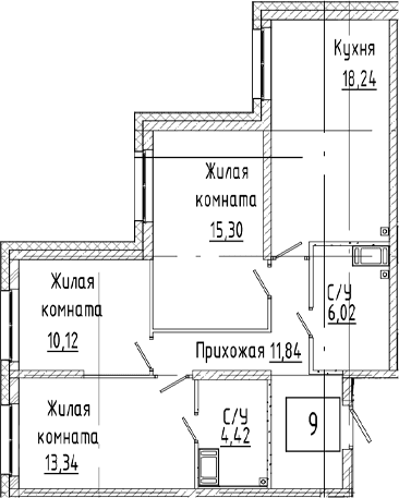 Планировка 4-комн.+