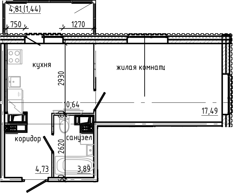 Планировка 1-комн.