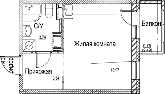 Планировка Студия