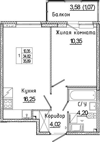 Планировка 2-комн.