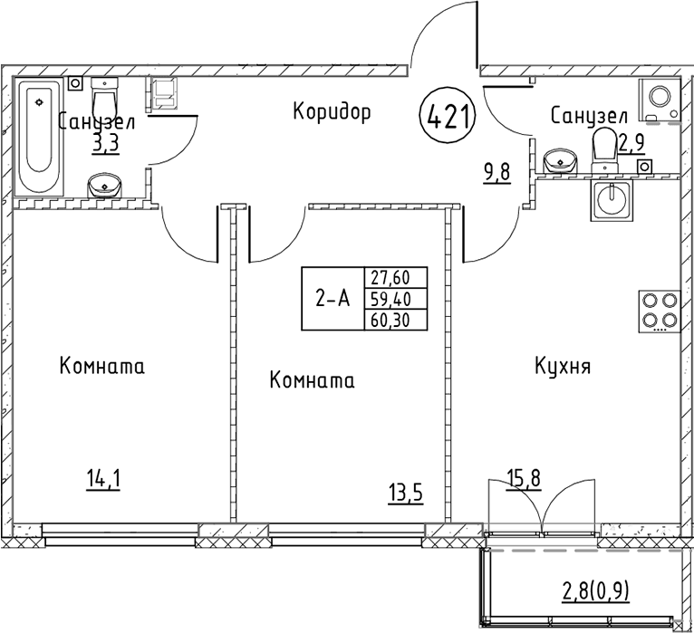 Планировка 3-комн.